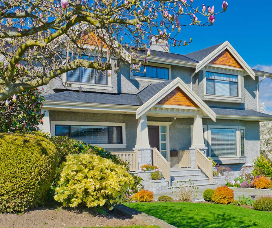 Two-storey suburban house with front porch - https://www.amherstins.com/